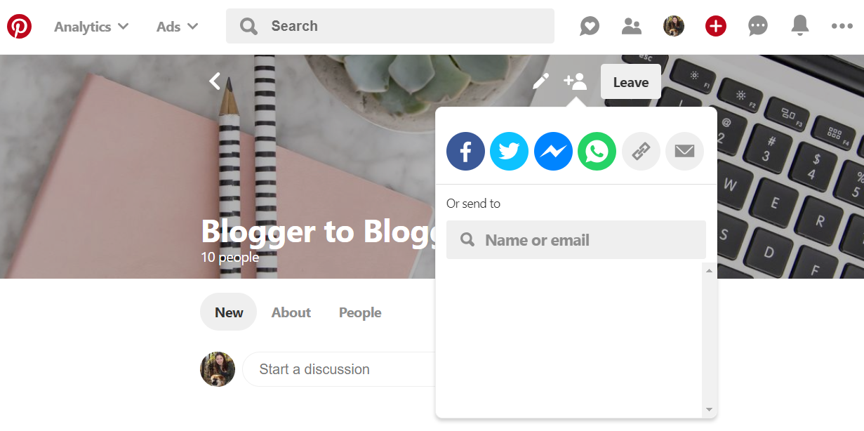 invite people to a pinterest community (image)