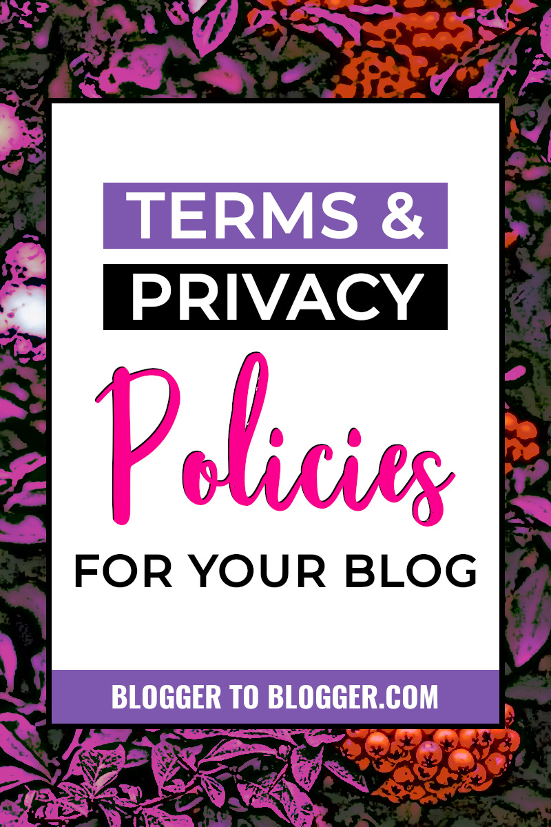 Protect your blog with terms, privacy, and disclaimers.